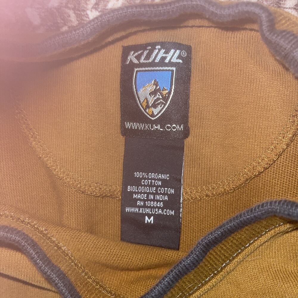 KUHL Men’s Pullover Sz M Two Tone Organic Cotton Crewneck Brown Black Vintage